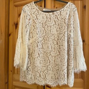 (2/$20) White Lace Top